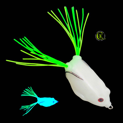 TopWater 5,5cm Glow UV Frosch Frog Imitate Insekt Wobbler Kunstköder Raubfisch