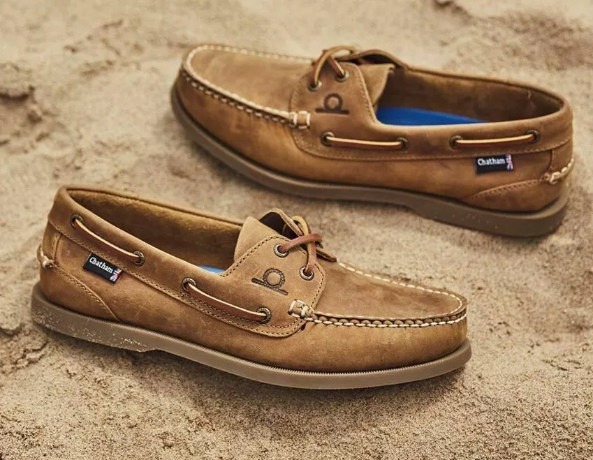 Chatham Men s Deck G2 Shoes Leather Boat Shoes Walnut Sizes 7 to 13 UK