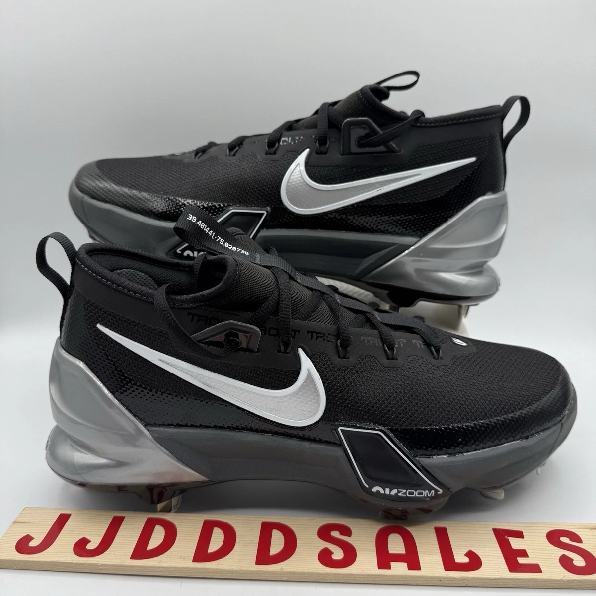 Nike Force Zoom Trout 9 Elite Black Metallic Silver for Sale