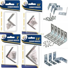 L Bracket Corner Braces L Bracket & Screws Degree Zinc Plated Right Angle 4Pcs