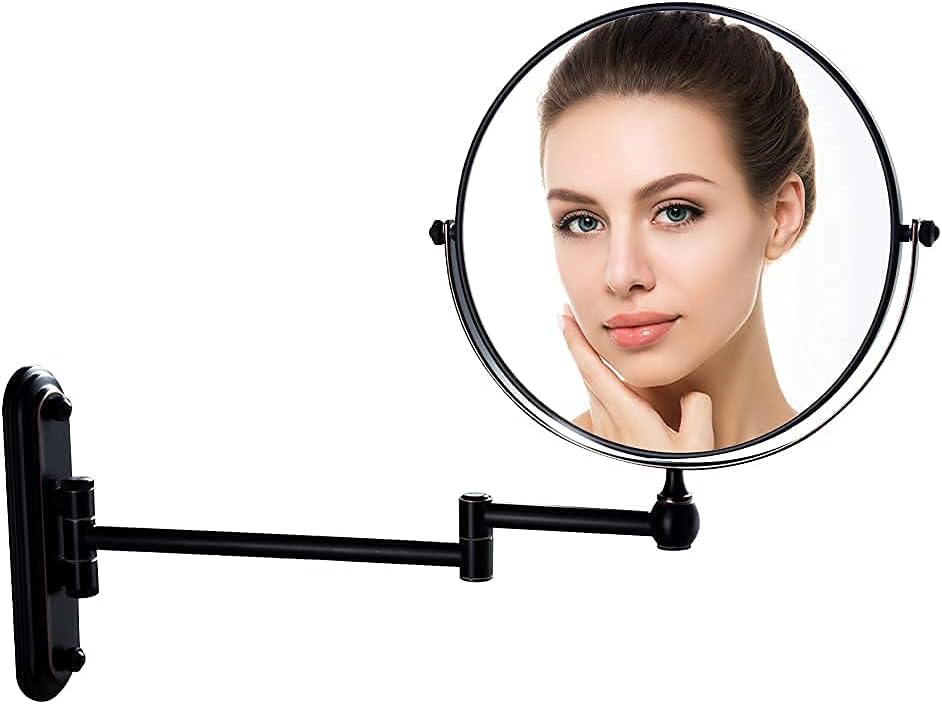 DOWRY Black Extendable Mirror Bathroom Shaving Mirror 10x Magnifying Mirror eBay