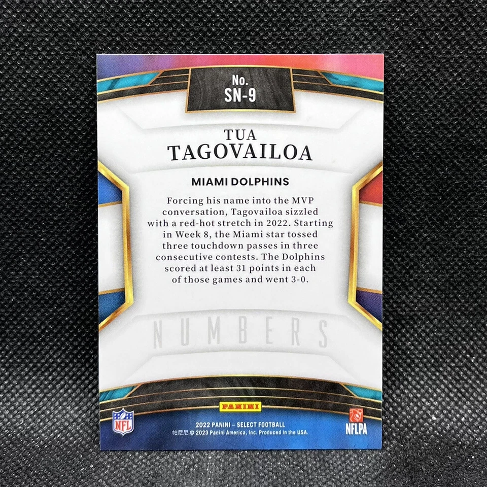 Tua Tagovailoa #SN-9 Numbers 2022 Panini Select Football - Image 2 of 2