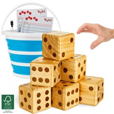 XXL Holz Würfel Spiel Set Spielwürfel Würfelspiel Gesellschaftsspiel Spielzeug