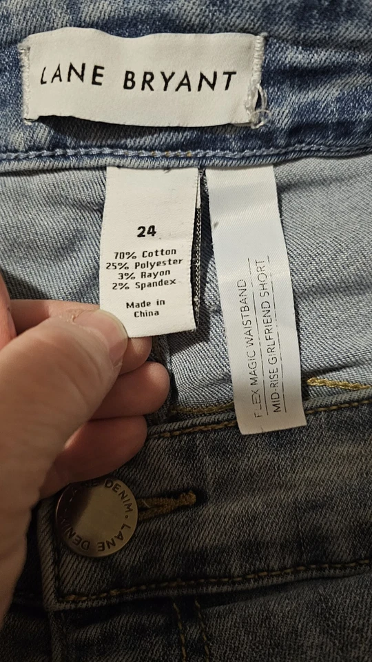 Pantalones cortos de mezclilla con adornos de encaje Lane Bryant talla 24 Foto 3 de 3