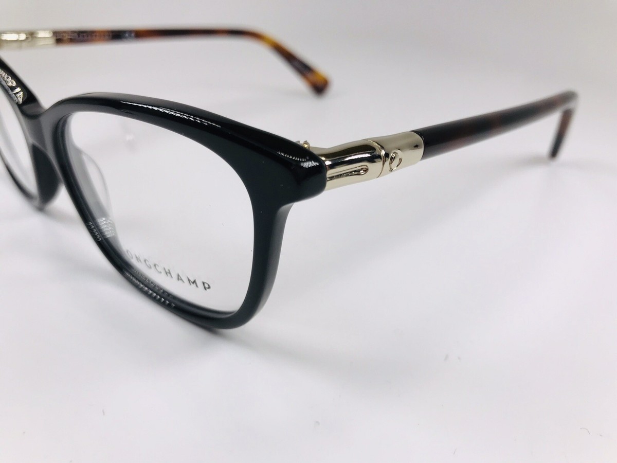 New LONGCHAMP LO2604 001 Black & Havana Eyeglasses 53mm with Case Longchamp LO2604 Eyeglasses 614 Striped Bouquet - Walmart.com main image 2