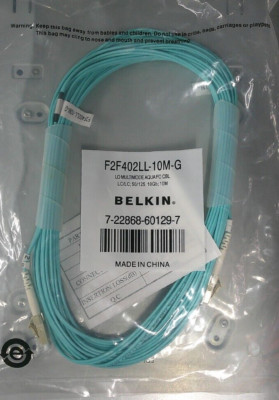 Belkin F2F402LL-10M-G Glasfaserkabel - LO Multimode Aqua FO CBL LC/LC; 50/125