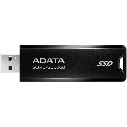 Adata Portable external Elite SC610 Metalic SSD, 2TB, USB 3.2, Gen 2, Black - 第 1/7 張圖片