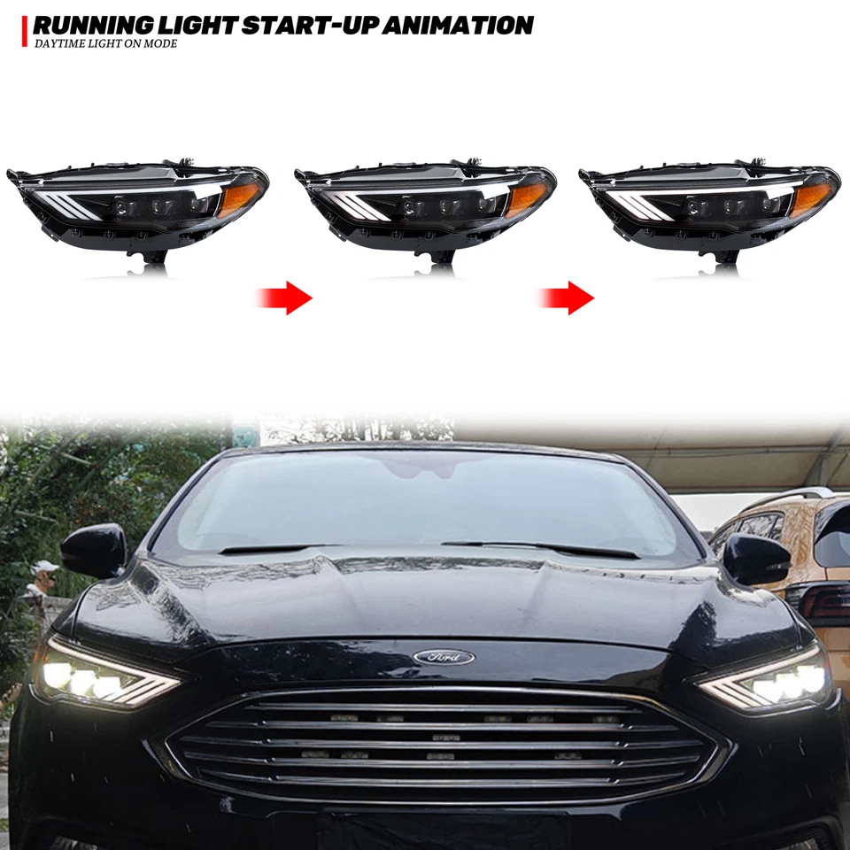 Светодиодные фары в сборе для Ford Fusion 2017-2020 Mondeo Sequential передние фары - Изображение 4 из 4