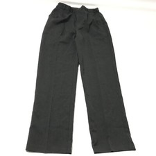 New Boys Kids Dress Pants Size 20 Charcoal Gray Striped Church Elastic Waist