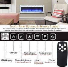 Black colour INMOZATA 120cm Electric Fire Place in black colour 