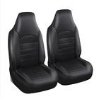 Car Interior Front Seat Covers Set Pu Leather Black For High Back Bucket Seat