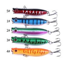 5PCS Popper Wobbler Fishing Lure 6cm 5g Floating Crankbait Poper Pesca Carp Pike
