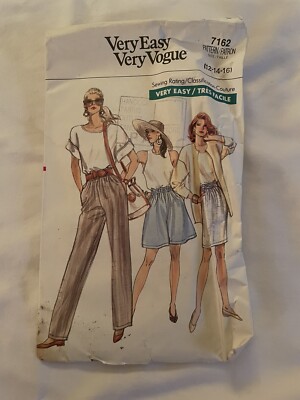 Vogue Patterns 7162 Misses  Petite Shorts, Pants, & Skirt Size 12-14-16 UNCUT