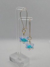 CHRISTMAS EARRING IRIDESCENT SNOWFLAKE 181 HAPPY HOLIDAYS EVERYONE