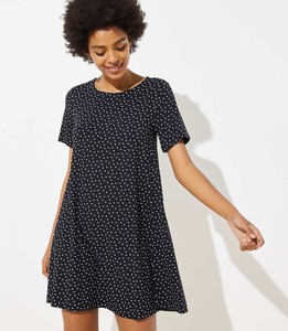loft black swing dress
