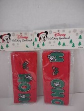2 pkgs Vintage DISNEY Holiday Garland Mickey Mouse Ho Ho Ho Taiwan 'NEW  