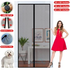 Mosquito Door Net Mesh Screen Bug Pet Patio Hands Free Magnetic Automatic Closer