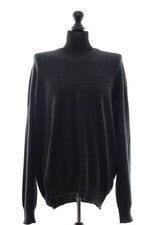 S R Andrea Fenzi Men's Sweater 58 Gray Dark Gray Light 100 Cashmere