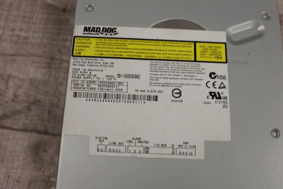 Mad Dog Multimedia DVD Player/Writer - MD-16XDVD9A2 - Used - Image 3 of 4