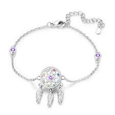 MULA European Dream Feather Bracelet Chain AAA CZ For Women 925 Silver Plated