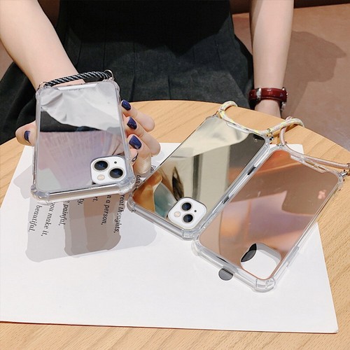 Mirror Acrylic Crossbody Lanyard Case For iPhone 16 15 14 Pro Max 13 12 11 Cover - Picture 3 of 12
