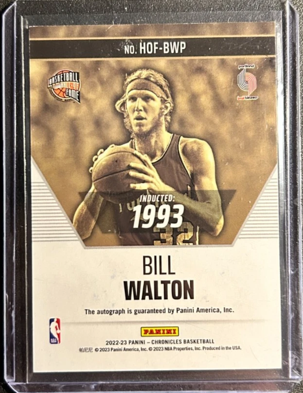 Bill Walton AUTO #/49 Panini Hall/Fame 2022-23 Certified Autograph Signature HOF - Image 2 of 2