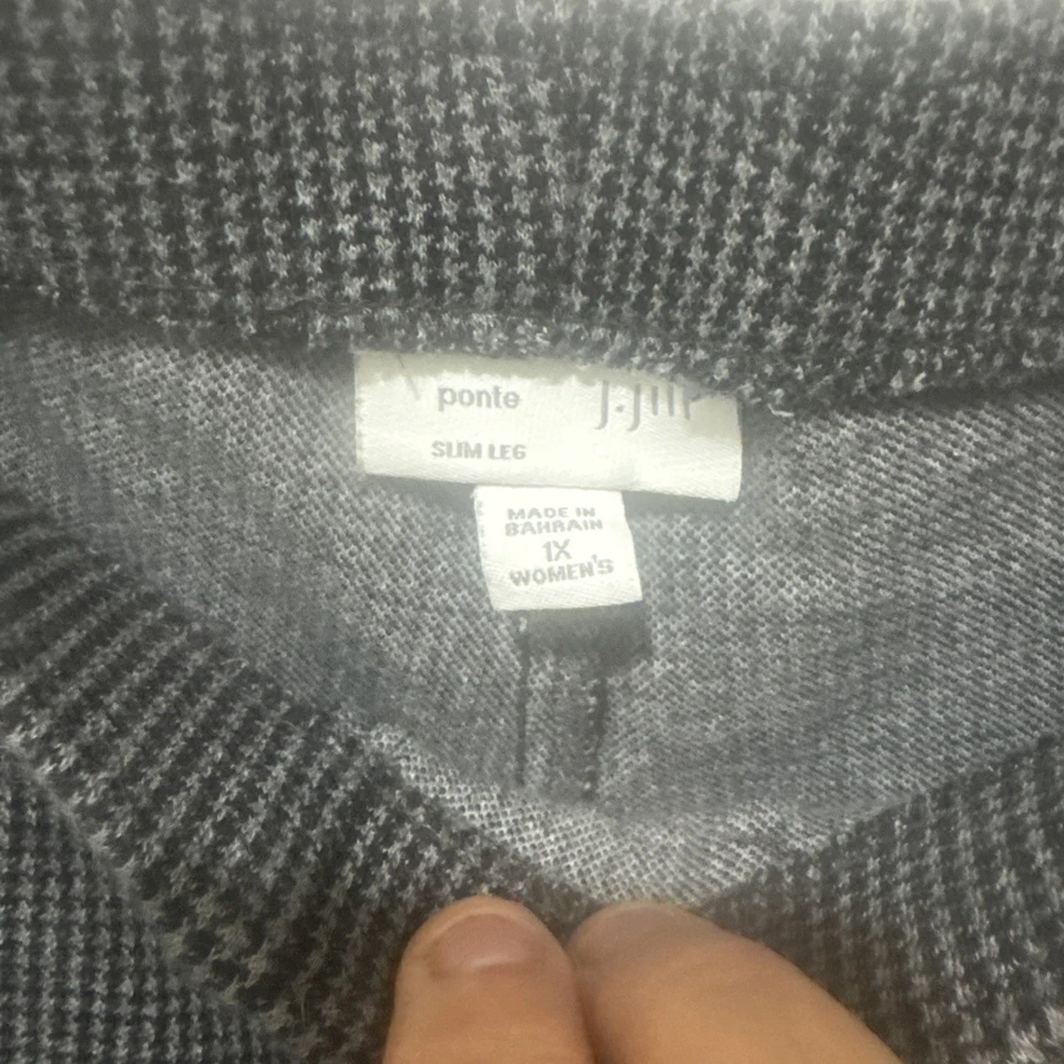 J. Jill Womens 1X (34x28) Plus Ponte Slim Leg Pull On Pants Houndstooth - Image 3 of 4