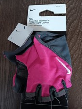 BRAND NEW NIKE WOMEN'S ESSENTIAL TRAINING WORKOUT GLOVES SIZE MED PINK/ BLACK,,.