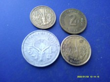 4 OLD COINS OF FRANCE 1944 - 1956. FINE.