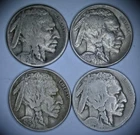 Lot of 4 Buffalo Nickels (1916-S, 1917-P, 1918-P, 1919-P) - No Reserve