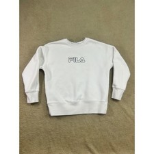 FILA White Crewneck Sweatshirt Embroidered Logo Women's S