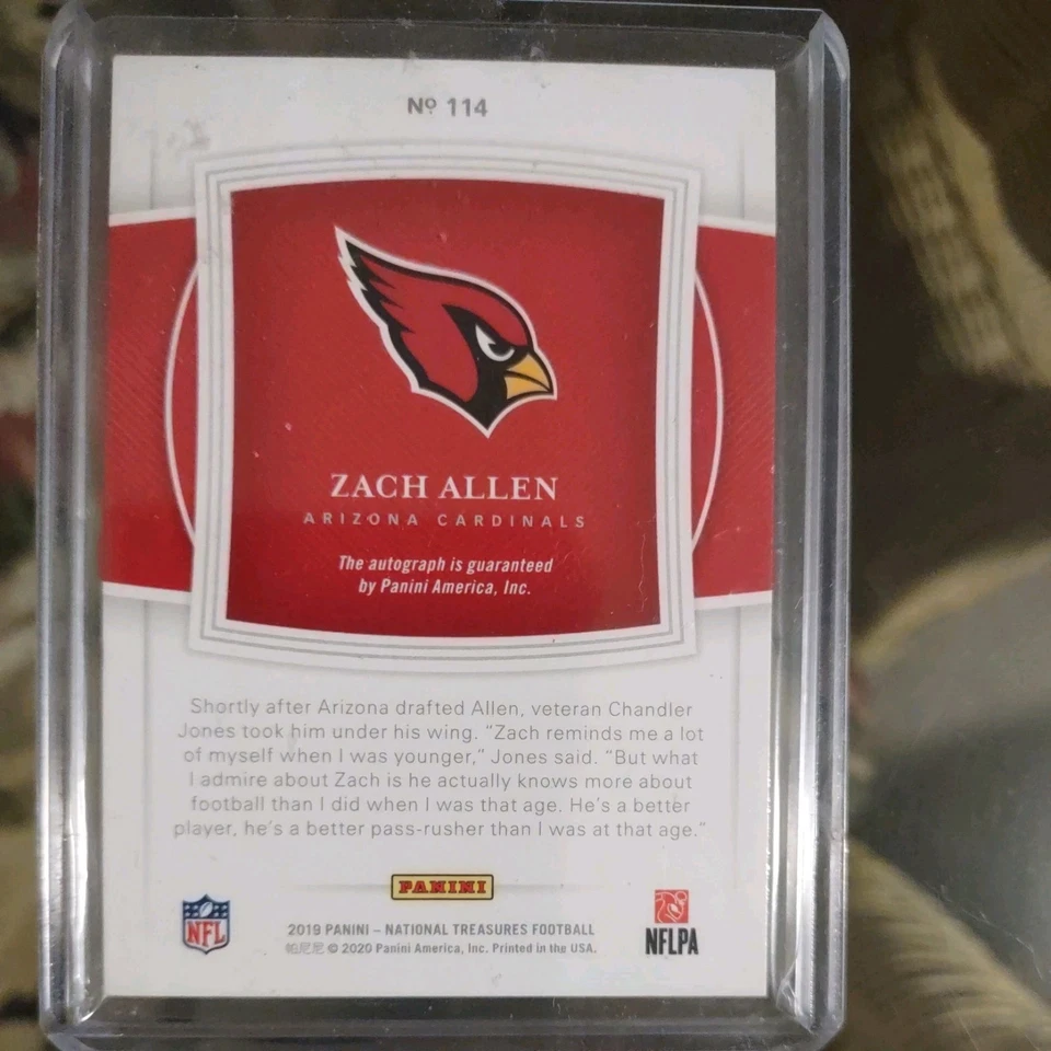 2019 Panini National Treasures Zach Allen 3/10 Arizona Cardinals/Denver Broncos - Image 2 of 4