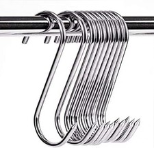Meat Hooks 3''4mm(10Pack), SUS304 Stainless Steel Butcher Hook Smoking Hooks,...