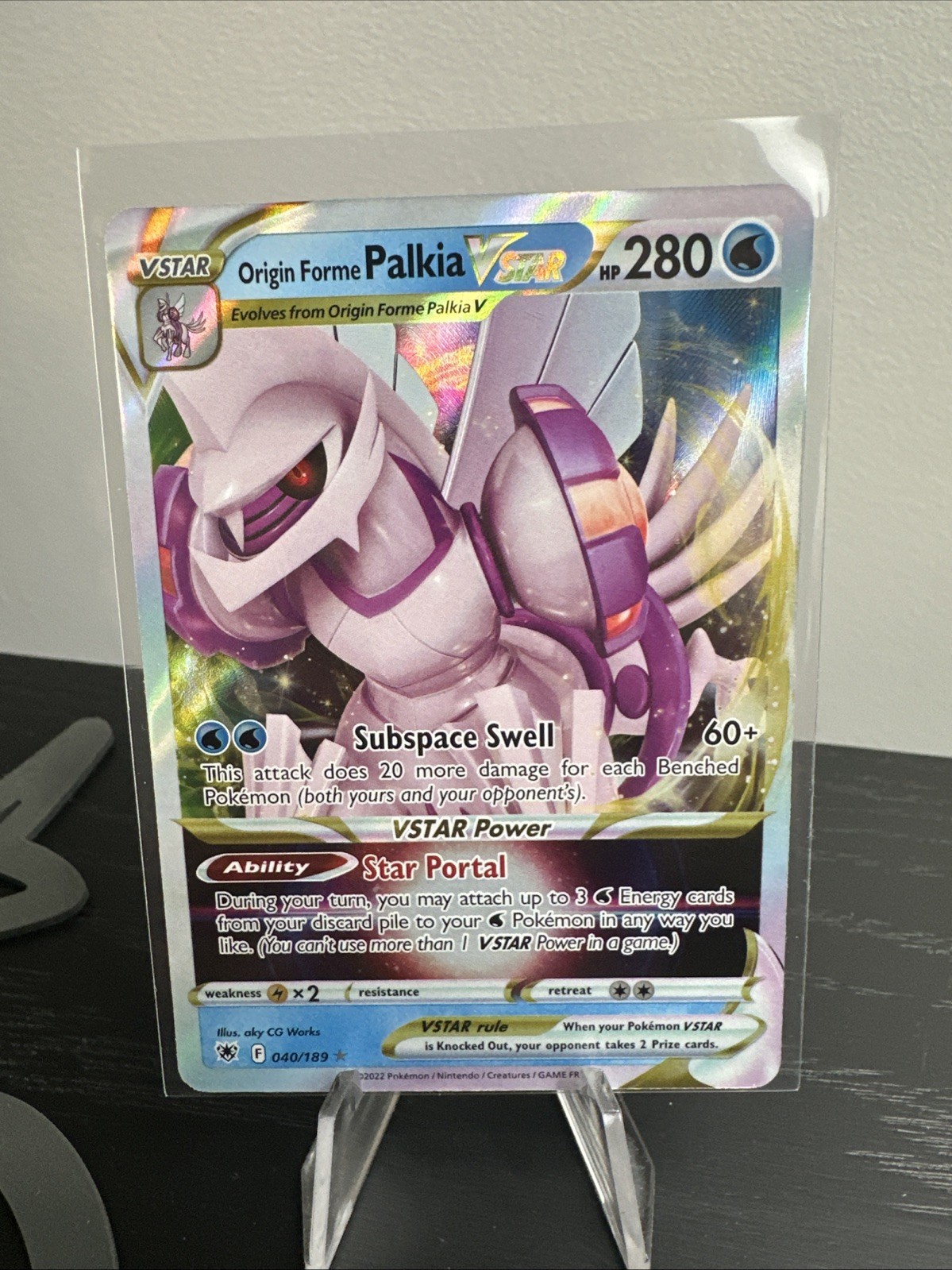 Origin Forme Palkia VSTAR 40/189 SWSH Astral Radiance Rare Pokémon Card NM!