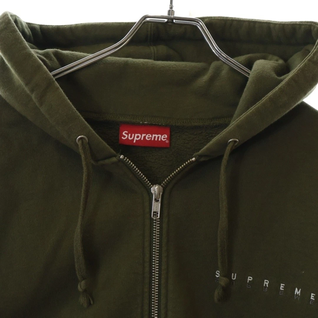 Felpa con cappuccio SUPREME 19aw Globe Zip Aoi Sangyo ricamo usata d2