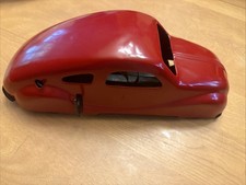 Red, Die cast Vintage Wind Up Car Toy.