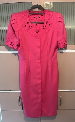 Vintage Midikleid Kasper für ASL rosa tailliert Smart Designer 1990er US 6 UK 10