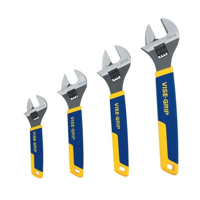IRWIN Vise-Grip Adjustable Wrench Set, SAE/MM, 4-Piece 6'',8'',10'',12'', Blue