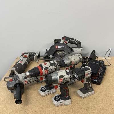 #ad Porter Cable Cordless 20v Tool Lot Impact Driver Drill Circular Reciprocator Saw $139.99