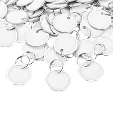 100 Pieces Metal Rimmed Key Tags Round Paper Tags with Split Rings 31mm 31mm