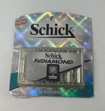 1999 Schick Fx Diamond Razor Blades/ Cartridges/ Refills 5 Blades Discontinued