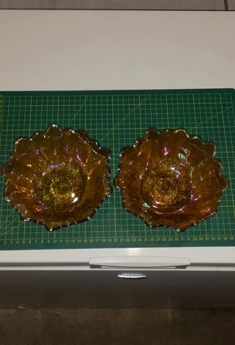 Vintage Indiana Glass Lily Pons Carnival Glass Marigold Bowl