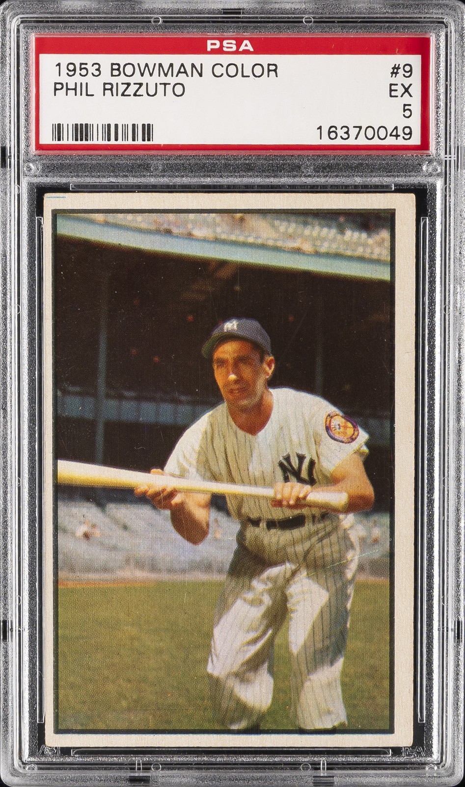 1953 BOWMAN COLOR #9 PHIL RIZZUTO PSA 5