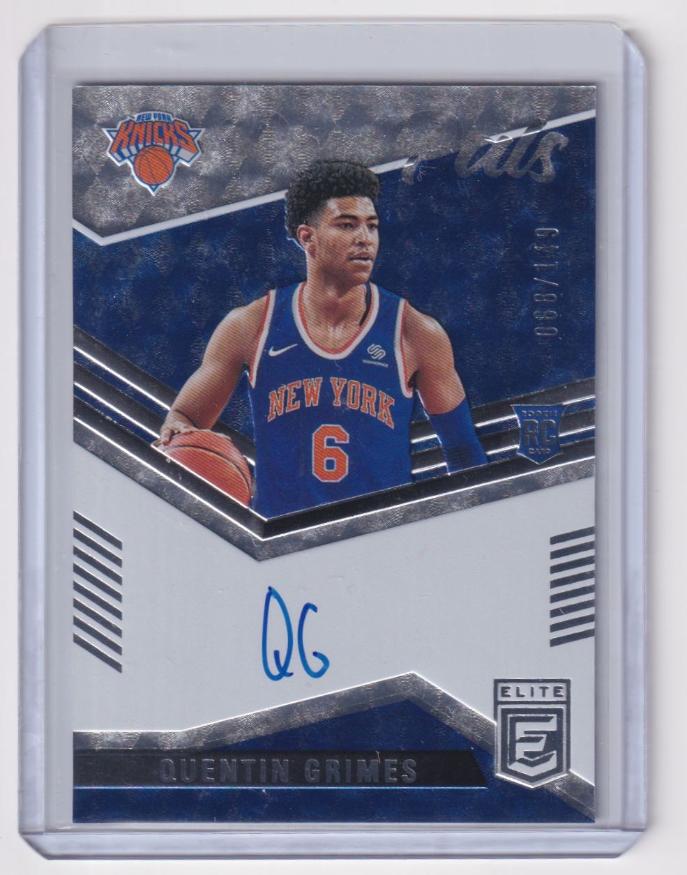 2021-22 Donruss Elite Pen Pals QUENTIN GRIMES Rookie Auto 068/149 New York