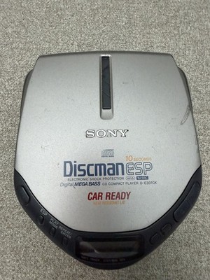 Vintage Sony Discman D-E307CK Portable CD Player ESP Mega Bass Silver Black