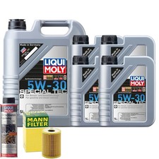 Motoröl 5W30 LIQUI MOLY Leichtlauf Special Tec 9L +MANN Ölfilter +Spülung