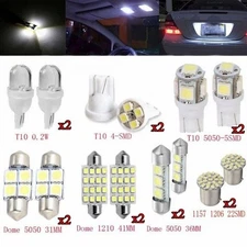 For Most Cars: 14pcs Super White 8000K LED Interior Bulbs Dome Map