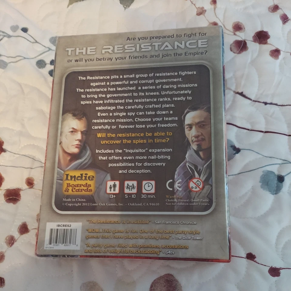 Don Eskridge's The Resistance Game New Sealed 2012 Indie Boards & Cards - Image 2 of 2