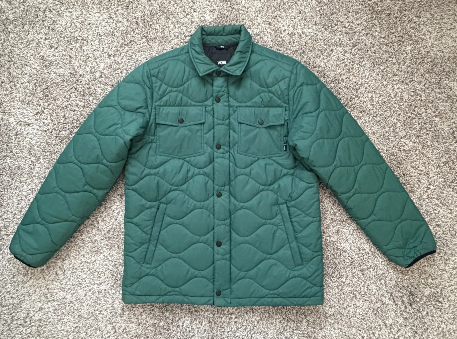 Vans Jonesport III MTE All Weather Quilted Green Jacket - Men's Size M-Lined