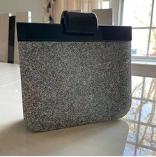 EDIE PARKER Silver Multi Acrylic Clutch Box Bag